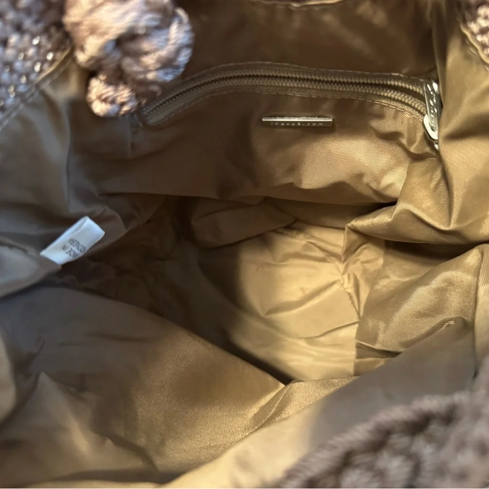 The Sak Brown Crochet Drawstring Backpack - Picture 3 of 4